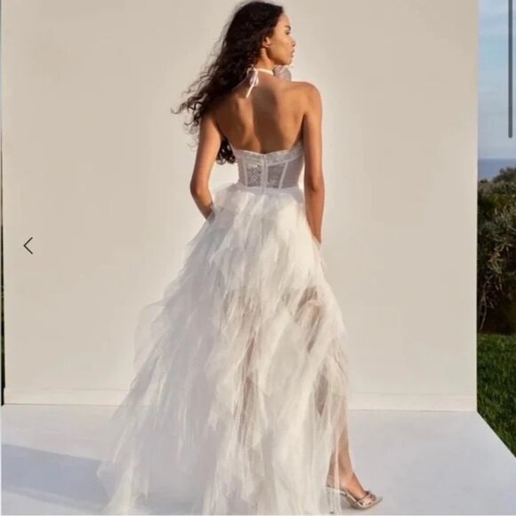 For Love & Lemons X REVOLVE Bustier Gown in White Small New Lace Wedding Dress - Picture 14 of 17